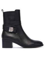 Liu Jo Botki Janice 03 SF6055 P0102 Czarny. Czarne botki damskie Liu Jo, ze skóry, bez obcasa, na słupku, bez zapięcia. Za 879.99 zł.