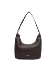 Calvin Klein Torebka Webbing Strap Md Shoulder Bag LV04F3891G Brązowy ciemny. Brązowe torebki do ręki damskie Calvin Klein, bez wzorów, ze skóry, bez dodatków. Za 569.99 zł.