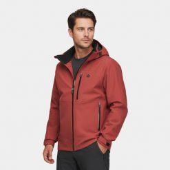 Kurtka męska hardshell membrana wodoodporności Alpinus Gedu. Brązowe kurtki sportowe męskie Alpinus, m, bez wzorów, z hardshellu, trekkingowe. Za 599.00 zł.