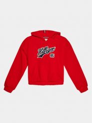 Tommy Hilfiger Bluza Hilfiger Script Hoodie KG0KG07721 Czerwony Regular Fit. Czerwone bluzy dla dziewczynek Tommy Hilfiger, bez wzorów, z bawełny, bez ramiączek, bez kaptura. Za 279.99 zł.