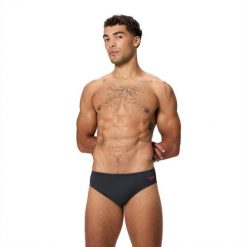 Kąpielówki męskie Speedo Hyperboom Brief. Czarne kąpielówki męskie Speedo, m, bez wzorów, z materiału, na fitness i siłownię. Za 135.99 zł.