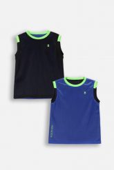 Koszulka sportowa dziecięca dwustronna Lemon Explore WL6 bez rękawów niebieska. Niebieskie t-shirty dla chłopców LEMON explore, w ażurowe wzory, z materiału, bez ramiączek. Za 49.90 zł.