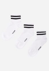 Białe 3-pack Skarpety Sportowe z Bawełną Alohilani. Białe skarpety męskie Born2be, bez wzorów, z bawełny. Za 29.99 zł.