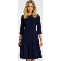 Sukienka z kontrafałdą moe336. Niebieskie sukienki dla dziewczynek MOE, eleganckie, z krótkim rękawem. Za 159.90 zł.