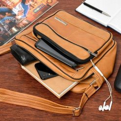 Torba męska skórzana do pracy skóra Beltimore klasyczna pojemna przez ramię F72. Brązowe torby na ramię męskie Beltimore, bez wzorów, ze skóry, biznesowe, przez ramię. Za 189.90 zł.