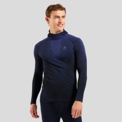 Bielizna termoaktywna z długim rękawem Odlo BL TOP facemask l/s PERFORMANCE. Niebieskia bielizna termoaktywna męska Odlo, l, z elastanu. Za 519.99 zł.
