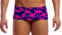 Kąpielówki Funky Trunks Pinky Palms - trunki męskie. Brązowe kąpielówki męskie FUNKY TRUNKS, l, bez wzorów, z poliesteru, do pływania. Za 160.94 zł.