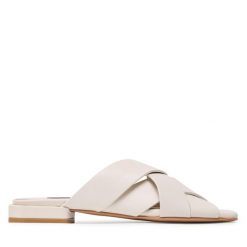 Klapki GINO ROSSI. Brązowe klapki damskie Gino Rossi, bez wzorów, bez obcasa. Za 279.99 zł.