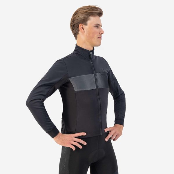 Kurtka rowerowa męska Rogelli Attq, mocno ocieplana. Czarne buty sportowe męskie Rogelli, na zimę, m, bez wzorów, sportowe, bez kaptura. W wyprzedaży za 321.00 zł.