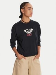 Roxy Bluzka Hangloose Art Ls ERJZT06035 Czarny Regular Fit. Czarne bluzki damskie Roxy, m, bez wzorów, z bawełny, bez kołnierzyka, bez ramiączek. Za 79.99 zł.