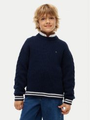 Tommy Hilfiger Sweter KB0KB10629 Granatowy Regular Fit. Niebieskie swetry dla chłopców Tommy Hilfiger, bez wzorów, bez kołnierzyka, bez kaptura. Za 329.99 zł.