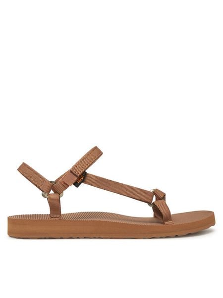 Teva Sandały Original Universal Slim 1150110 Brązowy. Brązowe sandały damskie Teva, bez wzorów, z materiału, bez obcasa, na płaskiej podeszwie, bez zapięcia. Za 246.99 zł.