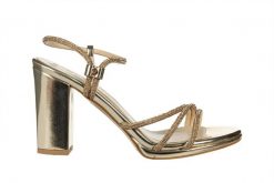 Sandały Bayla-187 587-1705 Gold 187235, Złoty, Skóra ekologiczna - 40. Żółte sandały damskie Bayla, z aplikacjami, z materiału, bez obcasa, na obcasie, bez zapięcia. W wyprzedaży za 224.10 zł.