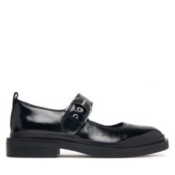 Półbuty Clarks. Czarne półbuty damskie Clarks, bez wzorów, bez obcasa, na płaskiej podeszwie, bez zapięcia. Za 389.99 zł.