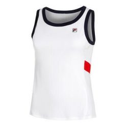 Koszulka treningowa damska Fila Top Lissy. Białe koszulki sportowe damskie Fila, m, bez wzorów, z materiału, bez kołnierzyka, bez ramiączek. Za 321.00 zł.