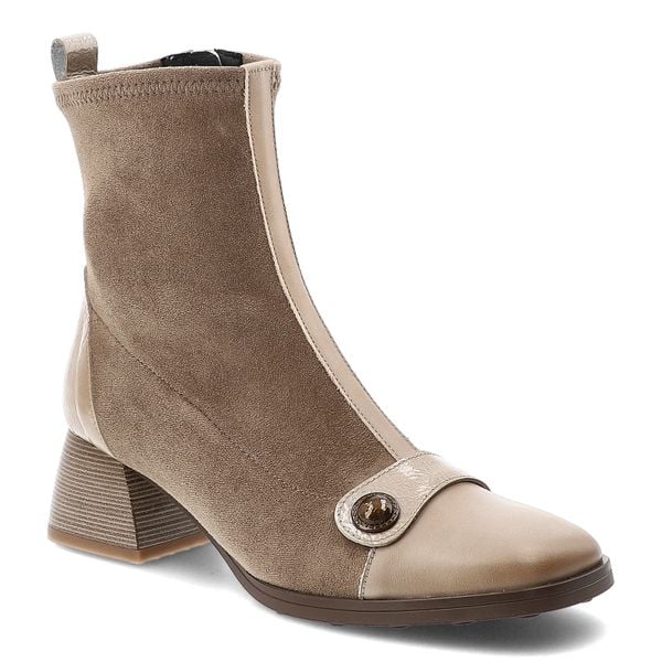 Beżowe Botki Hispanitas Eleganckie Buty Damskie. Brązowe kozaki damskie Hispanitas, bez obcasa, na obcasie. Za 654.99 zł.