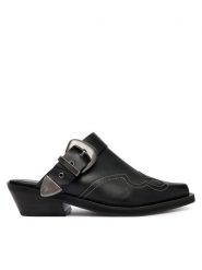 Tommy Jeans Klapki Archive Cowboy Mule Leather EN0EN03063 Czarny. Czarne klapki damskie Tommy Jeans, bez wzorów, z jeansu, bez obcasa. Za 849.99 zł.