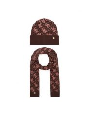 Guess Zestaw szalik i czapka GFBOX WP6401 Brązowy. Brązowe czapki i kapelusze damskie Guess, z aplikacjami, z wiskozy. Za 294.99 zł.