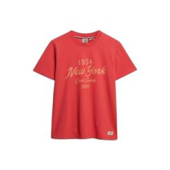 Koszulka damska Superdry Beach Club. Czerwone t-shirty damskie Superdry., xl, bez wzorów, ze skóry, eleganckie, bez kołnierzyka. Za 203.70 zł.