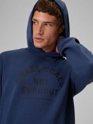 4F Bluza dresowa regular z kapturem męska - granatowa XXL. Niebieskie bluzy męskie 4f, m, bez wzorów, z dresówki, z kapturem. Za 229.99 zł.
