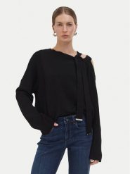 Liu Jo Sweter WF6396 MS99E Czarny Relaxed Fit. Czarne swetry damskie Liu Jo, xl, bez wzorów, z syntetyku, bez kołnierzyka, bez ramiączek, bez kaptura. Za 649.99 zł.