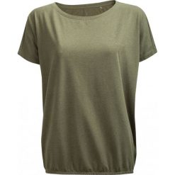 T-shirt damski TSD609 - khaki melanż - Outhorn. Brązowe t-shirty damskie Outhorn, bez wzorów, bez kołnierzyka. W wyprzedaży za 29.99 zł.