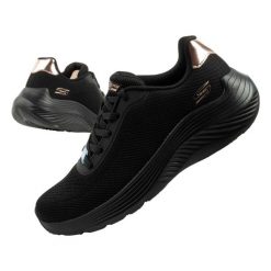 Buty sportowe damskie Skechers Bobs Squad Waves. Czarne obuwie sportowe damskie Skechers, bez wzorów, z tkaniny, trekkingowe, Skechers Sport. Za 269.00 zł.