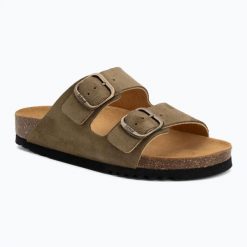 Klapki damskie Scholl Josephine Suede. Zielone klapki damskie Scholl, bez wzorów, z materiału, eleganckie, bez obcasa. Za 309.99 zł.