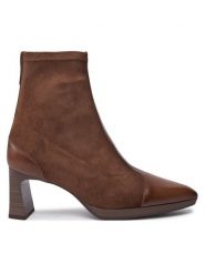 Hispanitas Botki Soho-I24 HI243645 Brązowy. Brązowe botki damskie Hispanitas, z materiału, bez obcasa, na słupku, bez zapięcia. Za 709.99 zł.