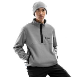 Bluza zimowa z grubego polaru męska Koli. Szare bluzy męskie SIROKO, na zimę, m, bez wzorów, z polaru, bez kaptura. Za 250.00 zł.