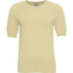 Sweter, krótki rękaw bonprix cytrynowy sorbetowy. Żółte swetry damskie bonprix, bez wzorów, bez kołnierzyka, bez ramiączek, krótkie, bez kaptura. Za 27.99 zł.