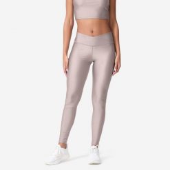 Legginsy fitness damskie Domyos. Szare legginsy damskie DOMYOS, l, bez wzorów, z materiału. Za 69.99 zł.