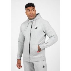 Leon Bluza z kapturem zapinana na suwak - Szary. Szare bluzy sportowe męskie GORILLA WEAR, bez wzorów, z kapturem, na fitness i siłownię. Za 297.00 zł.