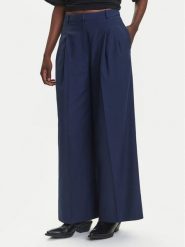 HUGO Spodnie materiałowe Harenau 50542606 Granatowy Relaxed Fit. Niebieskie spodnie materiałowe damskie Hugo, bez wzorów, z bawełny. Za 689.99 zł.
