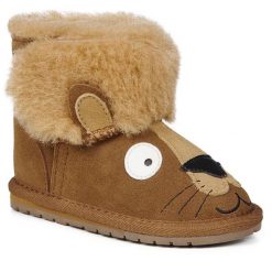 Śniegowce EMU Australia. Brązowe buty zimowe chłopięce Emu Australia, bez wzorów, bez zapięcia. Za 269.99 zł.