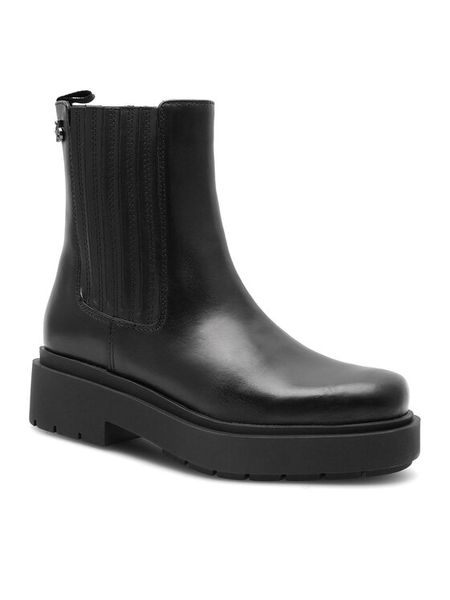 Lasocki Botki RST-648-02 Czarny. Czarne botki damskie Lasocki, ze skóry, bez obcasa, na płaskiej podeszwie, bez zapięcia. Za 299.99 zł.