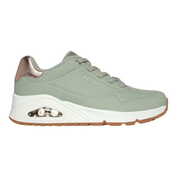 Buty do chodzenia damskie Skechers Uno Shimmer Away. Czerwone obuwie sportowe damskie Skechers, bez wzorów, z materiału, trekkingowe, Skechers Sport. Za 407.08 zł.