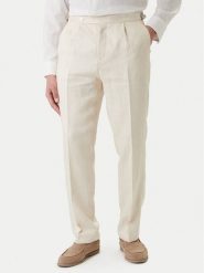 BOSS Spodnie materiałowe H-Perino 50563231 Beżowy Relaxed Fit. Brązowe spodnie materiałowe męskie Boss, m, bez wzorów, ze lnu. Za 999.99 zł.