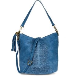 Shopperka skórzana Beltimore W13 jeansowa. Torebki do ręki damskie bez wzorów, z jeansu, bez dodatków. Za 148.40 zł.