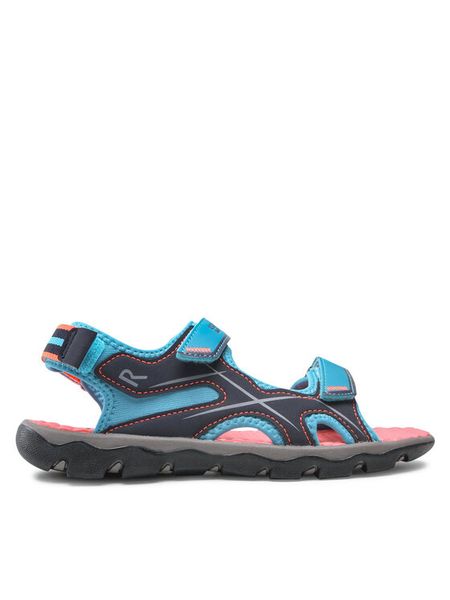 Regatta Sandały Kota Drift Jnr RKF613 Niebieski. Niebieskie sandały dziewczęce Regatta, ze skóry, bez zapięcia. Za 79.99 zł.