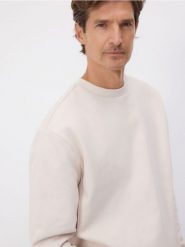 Bawełniana bluza - beżowy. Brązowe bluzy męskie Reserved, l, bez wzorów, z bawełny, bez kaptura. W wyprzedaży za 79.99 zł.