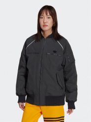 Adidas Kurtka bomber HK5233 Szary Oversize. Szare kurtki damskie Adidas, bez wzorów, z syntetyku, bez kaptura. Za 579.99 zł.