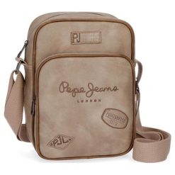 Torba w kolorze beżowym - (S)18 x (W)25 x (G)6,5 cm. Brązowe torby na ramię męskie Pepe Jeans, w paski, z materiału. W wyprzedaży za 99.95 zł.