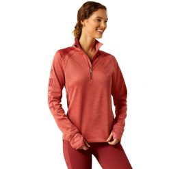 Damski półzamek do jazdy konnej Ariat Tek Team. Czerwone bluzy sportowe damskie Ariat, bez wzorów, bez kaptura, do jazdy konnej. Za 367.50 zł.