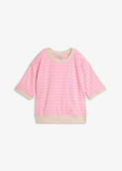 Luźna bluza z mieszanki bawełny. Czerwone bluzy damskie bonprix, bez wzorów, z bawełny, bez kaptura. Za 99.99 zł.
