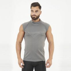 Termoaktywna koszulka treningowa IRONBOY TANK. Szare koszulki sportowe męskie Legea, xl, bez wzorów, z materiału, bez kołnierzyka, bez ramiączek, na fitness i siłownię. Za 64.00 zł.