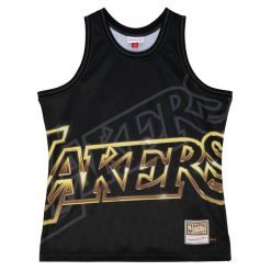 Tank top Los Angeles Lakers NBA Big Face 4.0 Fashion. Czarne koszulki sportowe męskie Mitchell & Ness, bez wzorów, bez kołnierzyka, bez ramiączek, do koszykówki. Za 338.00 zł.