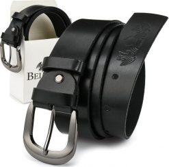 Beltimore Beltimore skórzany damski pasek do spodni 4 cm czarny A73. Czarne paski damskie Beltimore, bez wzorów. Za 59.99 zł.