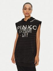 PINKO Bluza Maggiore 103055 A1LU Czarny Relaxed Fit. Czarne bluzy damskie Pinko, xs, bez wzorów, z bawełny, bez kaptura. Za 769.99 zł.