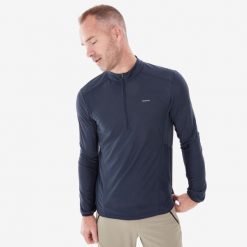 Koszulka turystyczna męska z długim rękawem Quechua MH500. Koszulki sportowe męskie QUECHUA, l, bez wzorów, z elastanu, bez kołnierzyka, bez ramiączek, trekkingowe. W wyprzedaży za 49.99 zł.